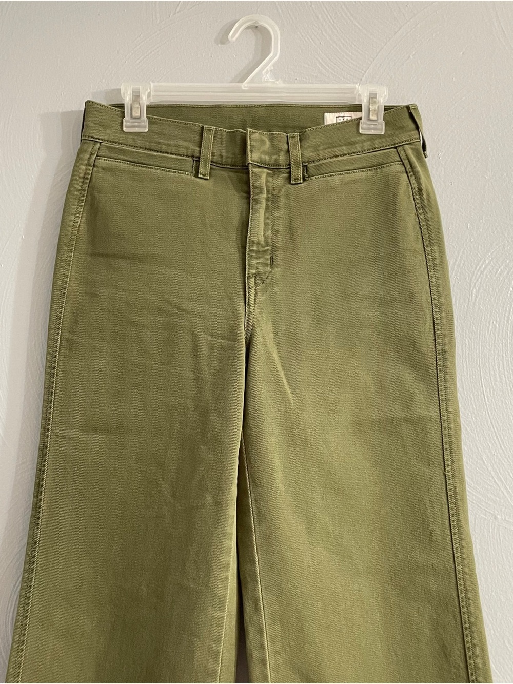 SHORT AYR The Secret Sauce Wide Leg Jeans Olive Green High Waist SZ 27 S - Picture 3 of 12